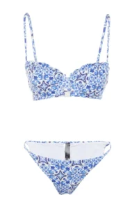 TRENDYOLMİLLA Tile Patterned Frilly balconette Covered Regular Low Waist Bikini Set - Image 6