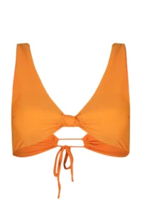 TRENDYOLMİLLA Orange Knotted Triangle Covered Bikini Top - Image 7