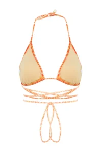 TRENDYOLMİLLA Abstract Patterned tied up Triangle Covered Bikini Top - Image 9