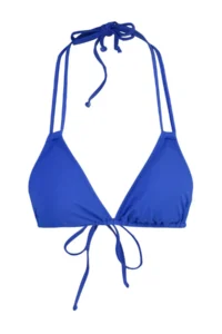 TRENDYOLMİLLA Saks Blue Piped Triangle Covered Bikini Top - Image 7