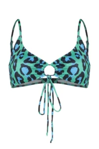 TRENDYOLMİLLA Leopard Patterned Cut Out/Window Detailed Bralette Covered Bikini Top - Image 8