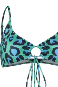 TRENDYOLMİLLA Leopard Patterned Cut Out/Window Detailed Bralette Covered Bikini Top - Image 9