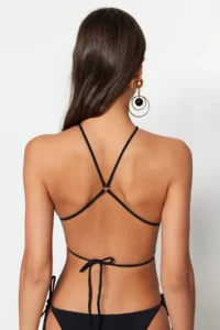 TRENDYOLMİLLA Black Barbell Collar with accessories Bikini Top - Image 6