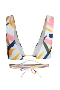 TRENDYOLMİLLA Abstract Patterned Triangle tied up Bikini Top - Image 8