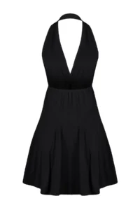 TRENDYOLMİLLA Black Weaving Low-cut back Beach Mini Dress - Image 8
