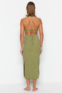 TRENDYOLMİLLA Striped Knitting Accessory Detailed Beach Midi Dress - Image 6