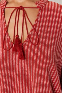 TRENDYOLMİLLA Striped Knitting Tassel Beach Mini Dress - Image 10