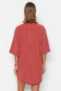 TRENDYOLMİLLA Striped Knitting Tassel Beach Mini Dress - Image 11