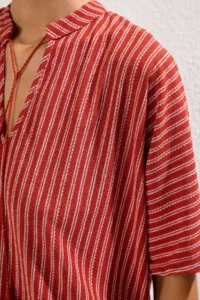 TRENDYOLMİLLA Striped Knitting Tassel Beach Mini Dress - Image 4