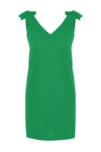 TRENDYOLMİLLA beachwear Green Weaving Binding Detailed Mini Dress - Image 7