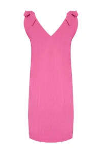 TRENDYOLMİLLA beachwear Fuchsia Weaving Binding Detailed Mini Dress - Image 8