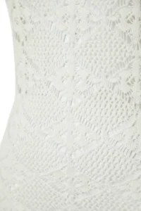 TRENDYOLMİLLA Ecru Knitting Low-cut back Beach Mini Dress - Image 7