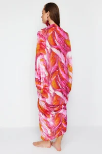 TRENDYOLMİLLA Abstract Patterned Wide Pattern Maxi Weaving Shirred Beach Dress - Image 5