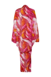 TRENDYOLMİLLA Abstract Patterned Wide Pattern Maxi Weaving Shirred Beach Dress - Image 9
