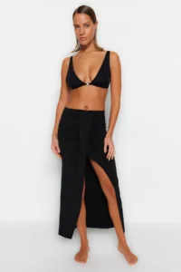 TRENDYOLMiLLA beachwear Black Weaving Maxi Skirt - Image 3
