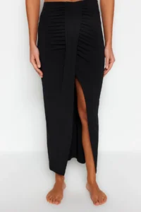 TRENDYOLMiLLA beachwear Black Weaving Maxi Skirt - Image 4