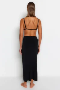 TRENDYOLMiLLA beachwear Black Weaving Maxi Skirt - Image 6
