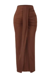 TRENDYOLMiLLA beachwear Brown DokumaMaxi Skirt - Image 7