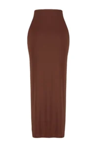 TRENDYOLMiLLA beachwear Brown DokumaMaxi Skirt - Image 8