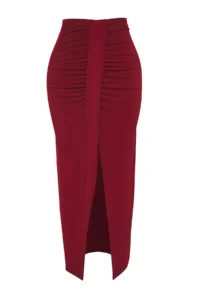 TRENDYOLMiLLA Burgundy Weaving Maxi Beach Skirt - Image 6