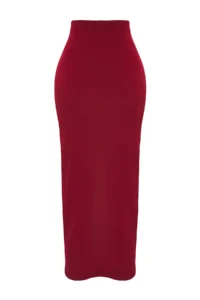 TRENDYOLMiLLA Burgundy Weaving Maxi Beach Skirt - Image 7