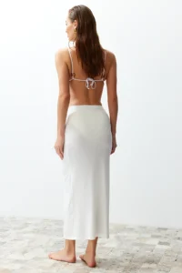TRENDYOLMiLLA beachwear Ecru Weaving Maxi Skirt - Image 5