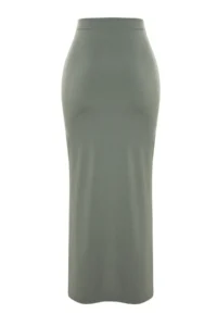TRENDYOLMiLLA Khaki Weaving Maxi Beach Skirt - Image 8