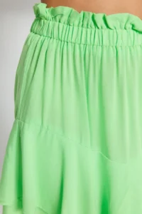 TRENDYOLMiLLA Green Mini Weaving Frilly Beach Skirt - Image 5