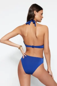 TRENDYOLMİLLA Navy Blue V Telli balconette Covered Regular Mayokini - Image 5