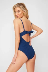 TRENDYOLMİLLA Navy Blue balconette Covered textured hipster Swimsuit - Image 4