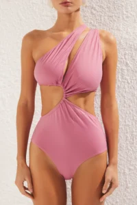 TRENDYOLMİLLA Pink tunnelled One Shoulder Covered Regular Mayokini - Image 4