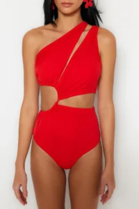 TRENDYOLMİLLA Dark Rejection tunnelled One Shoulder Covered Regular Mayokini - Image 4