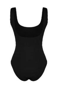 TRENDYOLMİLLA Black textured Square Neck Covered Regular Swimsuit - Image 9