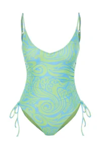 TRENDYOLMİLLA Abstract Patterned tunnelled V-neck Covered Regular Swimsuit - Image 7