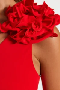 TRENDYOLMİLLA Dark Rejection Applique Detailed One Shoulder Covered brazilian Swimsuit - Image 5