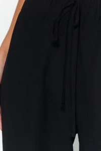 TRENDYOLMİLLA beachwear Black Weaving High Waist Pants - Image 5