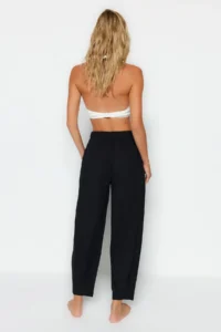 TRENDYOLMİLLA beachwear Black Weaving High Waist Pants - Image 6