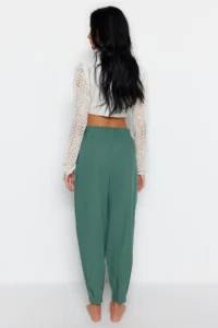TRENDYOLMİLLA beachwear Khaki Weaving High Waist Pants - Image 5