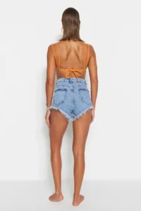 TRENDYOLMiLLA Mavi denim Beach Mini High Waist Shorts & Bermuda - Image 5