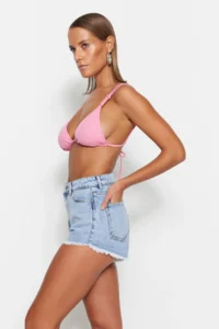 TRENDYOLMiLLA Mavi denim Beach Mini High Waist Shorts & Bermuda - Image 2