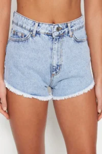 TRENDYOLMiLLA Mavi denim Beach Mini High Waist Shorts & Bermuda - Image 3