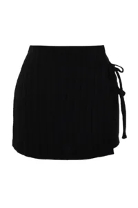 TRENDYOLMiLLA beachwear Black Weaving Binding Detailed High Waist Mini Shorts & Bermuda - Image 7