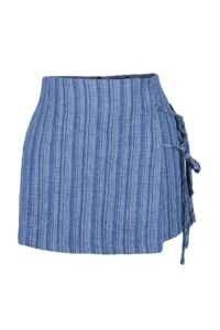 TRENDYOLMiLLA beachwear Blue Weaving Binding Detailed High Waist Mini Shorts & Bermuda - Image 6