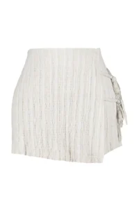 TRENDYOLMiLLA beachwear Ecru Weaving Binding Detailed High Waist Mini Shorts & Bermuda - Image 6