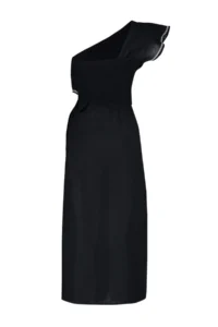 TRENDYOLMİLLA beachwear 100% Cotton Black Weaving with flywheel One Shoulder Blouse Skirt Set - Image 8