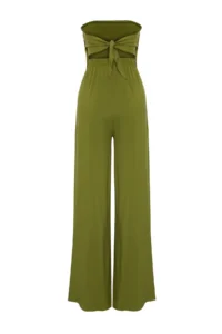 TRENDYOLMiLLA Khaki Weaving Blouse Pants Beach Set - Image 9