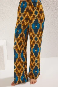 TRENDYOLMİLLA Ethnic Patterned Patterned Weaving Blouse Pants Beach Set - Image 4