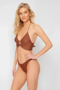TRENDYOLMİLLA Brown Regular Bikini Bottom