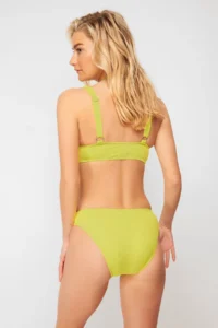TRENDYOLMİLLA Green textured Regular Bikini Bottom - Image 4
