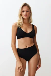 TRENDYOLMİLLA Black hipster High Waist Basic Bikini Bottom - Image 2